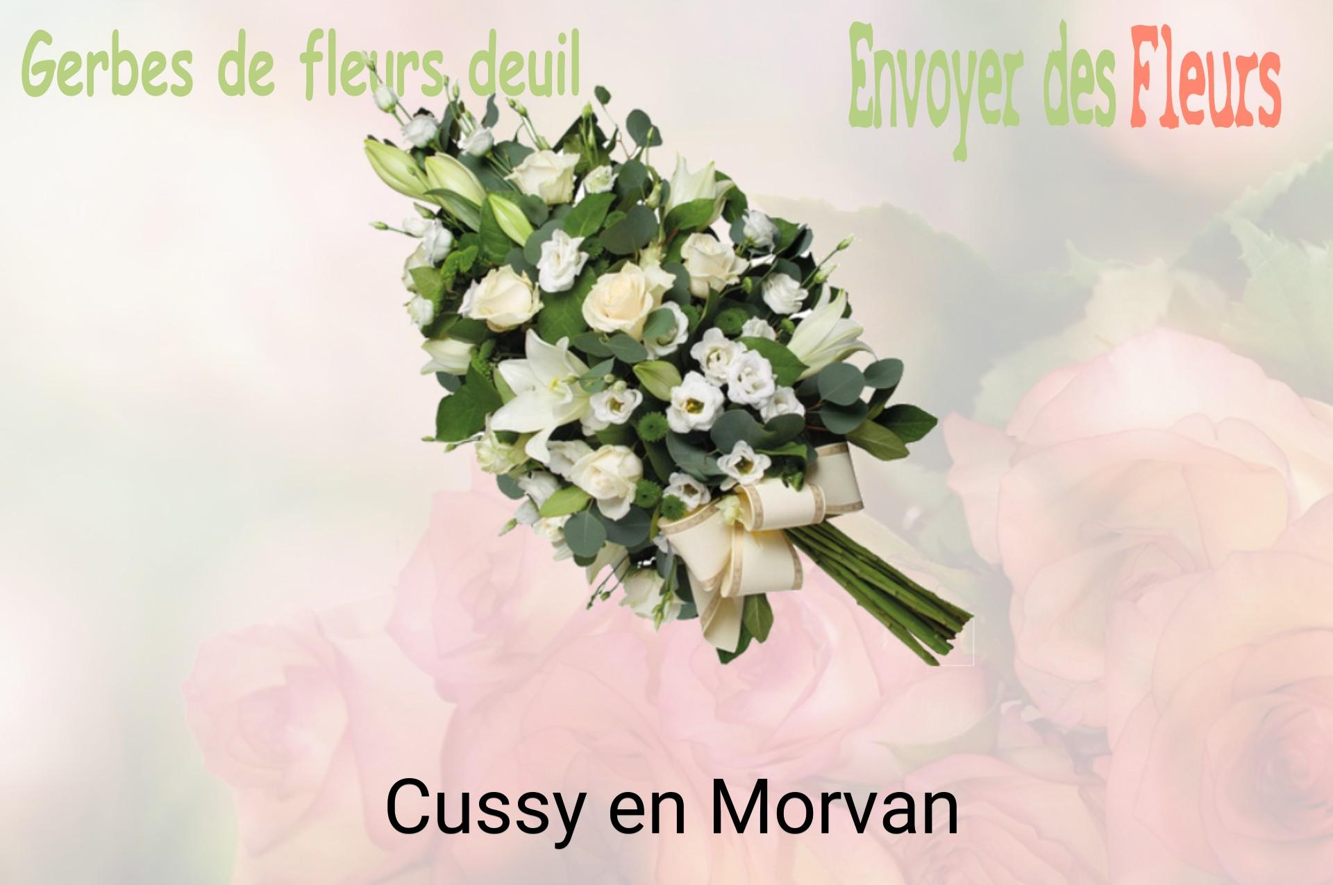 Gerbe de fleurs de deuil livrée à Cussy-en-Morvan
